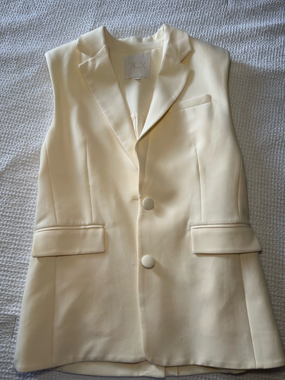 A.L.C. Cream Sleeveless Tailored Blazer Vest